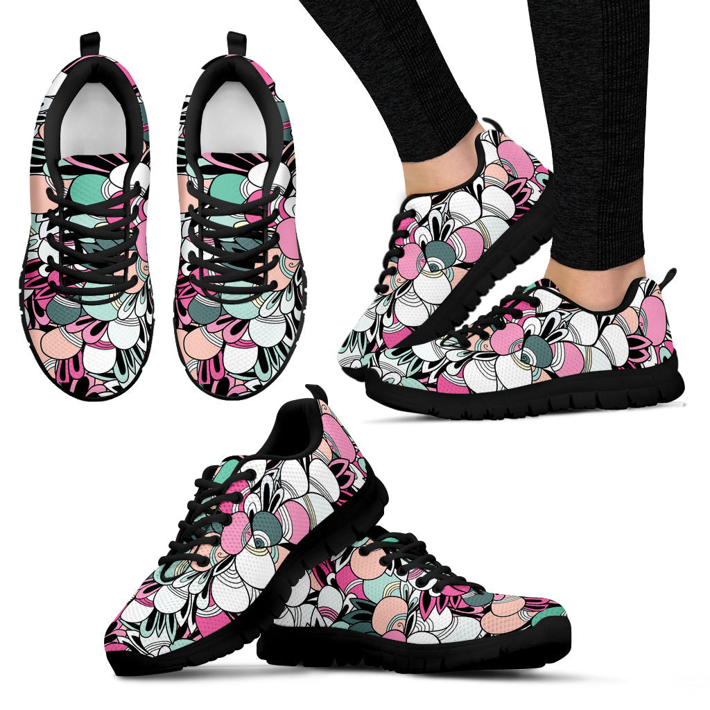 Funky Patterns in Candy (Black) - Women's Sneakers