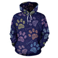 Paw prints all over print hoodie - Top Content | POD Collection | Free Shipping